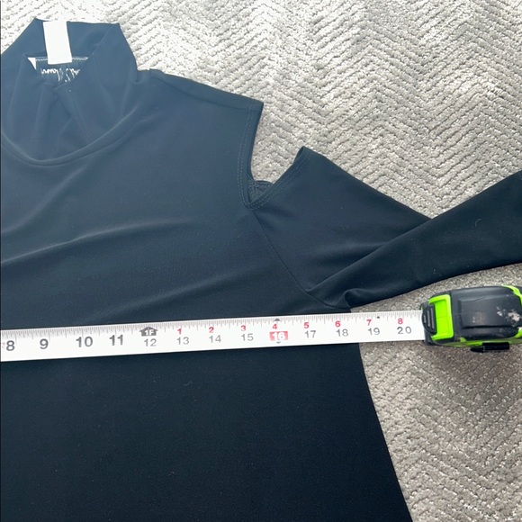 Joseph Ribkoff Black Cold Shoulder Mock, Neck Tunic,Size 8 - Picture 5 of 10